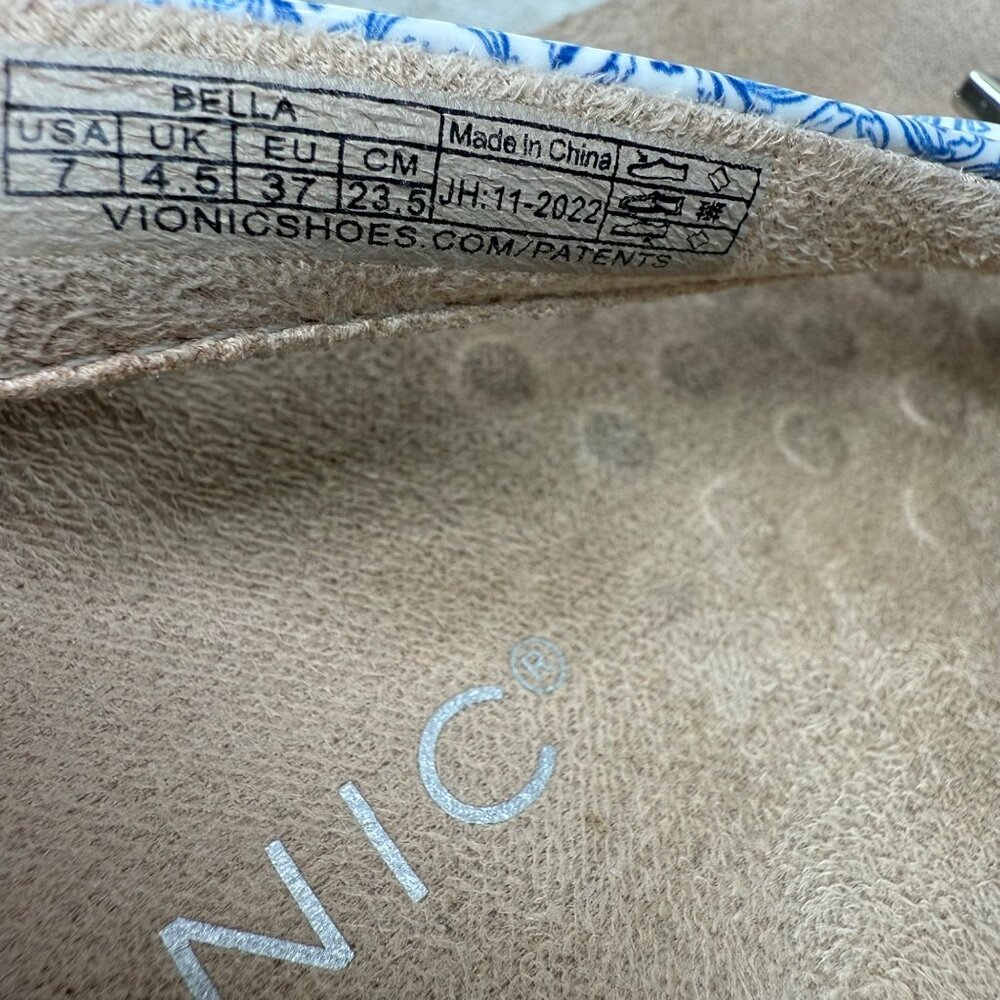 Vionic Bella Blue & White Patterned Women's Thong… - image 5